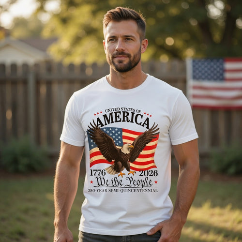 250 Years Semiquincentennial "We The People" 1776-2026 T-Shirt | Patriotic USA Flag Eagle Tee