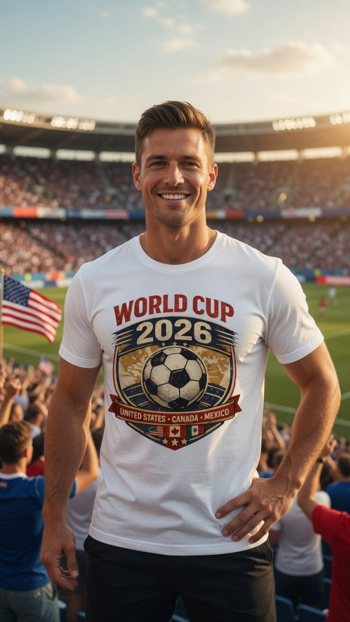 Soccer 2026 USA Canada Mexico World Cup T-Shirt | Retro Football Fan Graphic Tee
