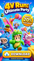 4V Run: Ultimate Party - Game Knockout Multipemain Paling Seru!