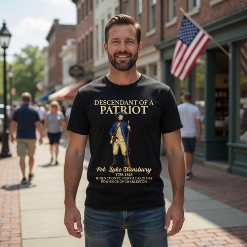 Name Descendant of a Patriot T-Shirt | SAR Heritage Shirt | Patriotic Ancestry Gift