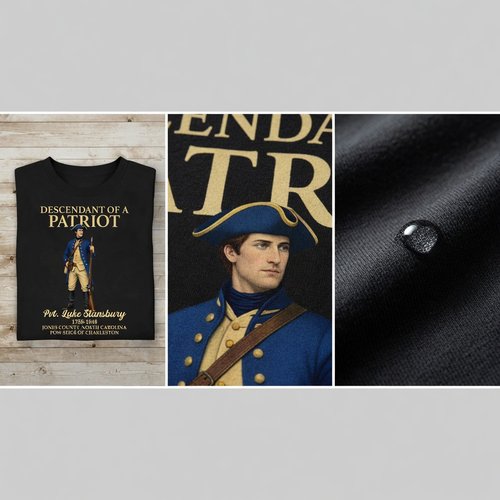 Name Descendant of a Patriot T-Shirt | SAR Heritage Shirt | Patriotic Ancestry Gift
