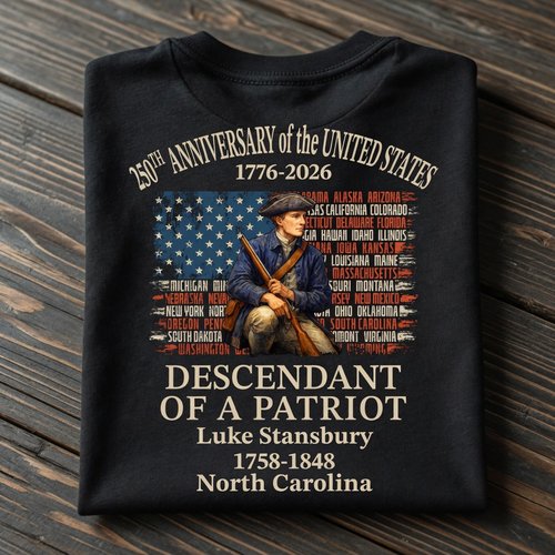 "We The People" 250th Anniversary Shirt - Patriot Descendant Backside Print T-Shirt