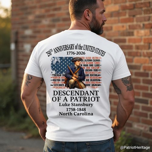 "We The People" 250th Anniversary Shirt - Patriot Descendant Backside Print T-Shirt