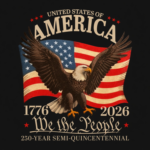 250 Years Semiquincentennial "We The People" 1776-2026 T-Shirt | Patriotic USA Flag Eagle Tee